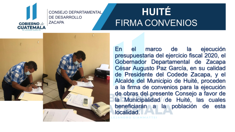 Huité firma Convenios